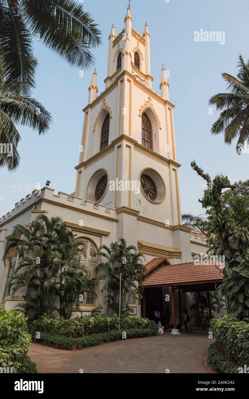 St Thomas Kathedrale an Horniman Circle in Mumbai, Indien. In CE 1672 begonnen und in der CE 1718 beendet, es ist das erste anglikanische Kirche in Mumbai gebaut. Stockfoto