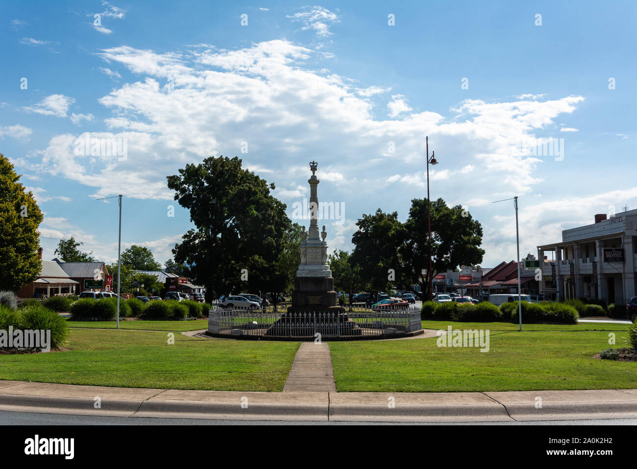 Mansfield, Victoria, Australien - März 22., 2017. Die Polizei Memorial in Mansfield, VIC. Das Denkmal wurde in Erinnerung an die drei Polizisten töten Stockfoto