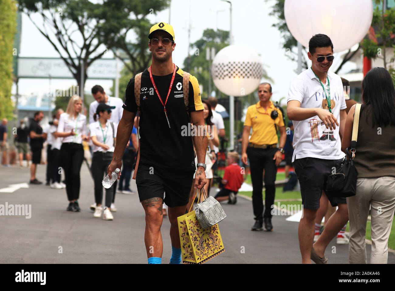 20. September 2019; die Marina Bay Circuit, Marina Bay, Singapore; Formel 1, Praxis Tag; Renault Sport F1-Team, Daniel Ricciardo Stockfoto