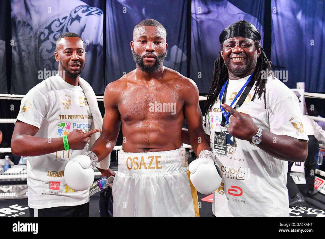 London, Großbritannien. 20 Sep, 2019. Derrick Osaze (UB 3 Sieger) vs TBA während unter Kampf Karte der ultimative Boxxer 5 Turnier in der O2 Arena Indigo am Freitag, 20. September 2019 in London, Vereinigtes Königreich. Credit: Taka Wu/Alamy leben Nachrichten Stockfoto