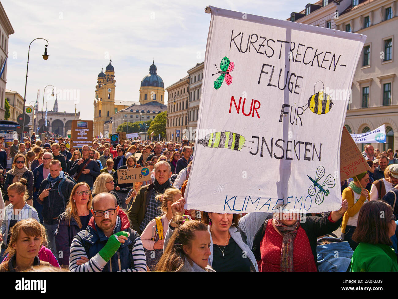 München, Deutschland. 20 Sep, 2019. Menschen demonstrieren als "International Solidarity Movement" Freitag für die Zukunft" auf dem Königsplatz/Leopoldstraße/Odeonsplatz das Klima in München, Deutschland, September 20, 2019 zu speichern. Credit: Peter Schatz/Alamy leben Nachrichten Stockfoto