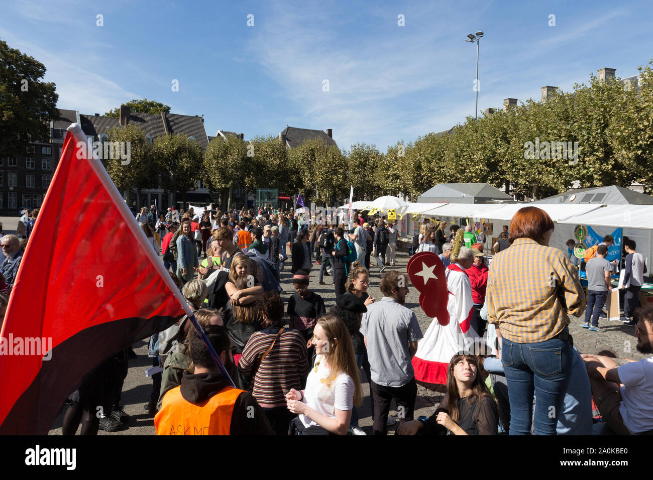 Demonstration in Maastricht während des globalen Klimas Streik um Aufmerksamkeit für die Ziele der nachhaltigen Entwicklung und der globalen Ziele Stockfoto