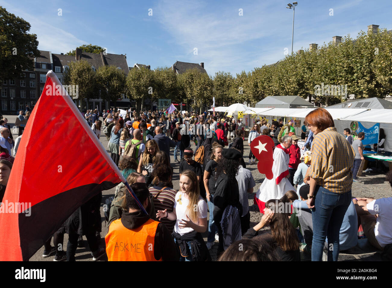 Demonstration in Maastricht während des globalen Klimas Streik um Aufmerksamkeit für die Ziele der nachhaltigen Entwicklung und der globalen Ziele Stockfoto