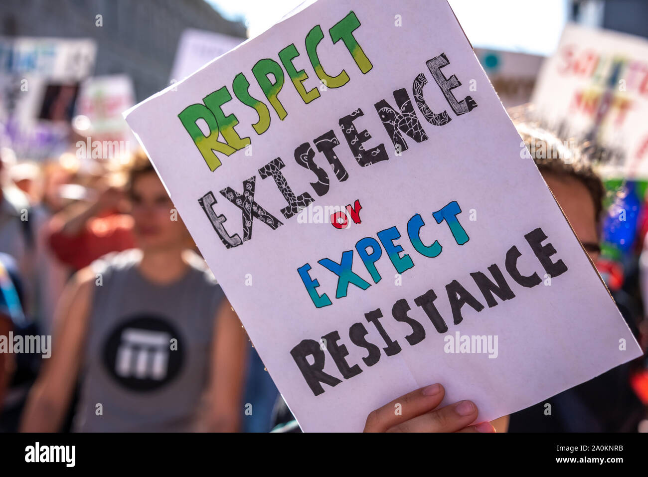 San Francisco, USA. 20. September, 2019. Bildungsstreik für Klima März, eine von vielen globalen Klimawandel trifft an diesem Tag auf der ganzen Welt. Credit: Shelly Rivoli Stockfoto