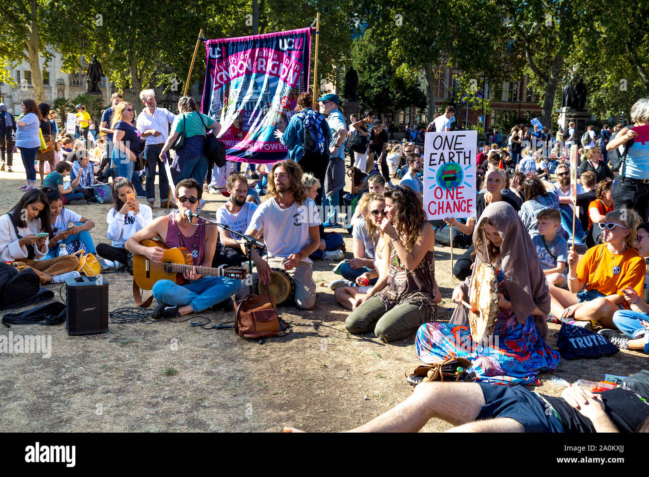 20. September 2019, London, UK - globale Klima Streik in Westminster Stockfoto