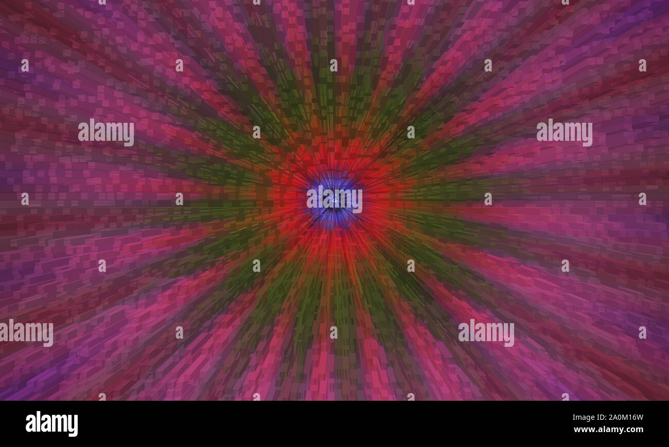 Abstrakte 3D Rendering geometrische Muster auf Farbverlauf Hintergrund. Trendy Banner. Mosaik Fliese. Extrudierte Würfel. bunten Bild. Futuristischen Tapete. Stockfoto