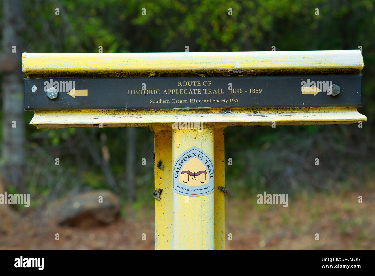 Applegate Wegweiser, Kalifornien National Historic Trail, Jackson County, Oregon Stockfoto