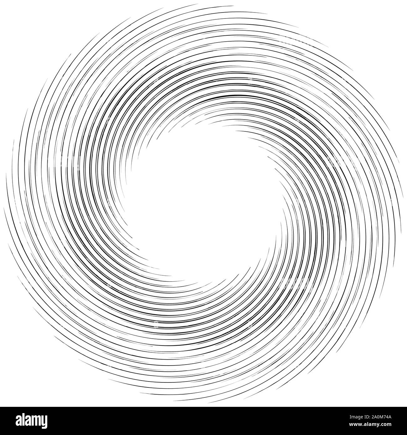 Detaillierte twirl, Spirale Element. Whirlpool, whirligig Wirkung. Runde, sich drehende burst Linien. Whirl radialen Speichen. Spule, Twirl abstrakte Form Stock Vektor