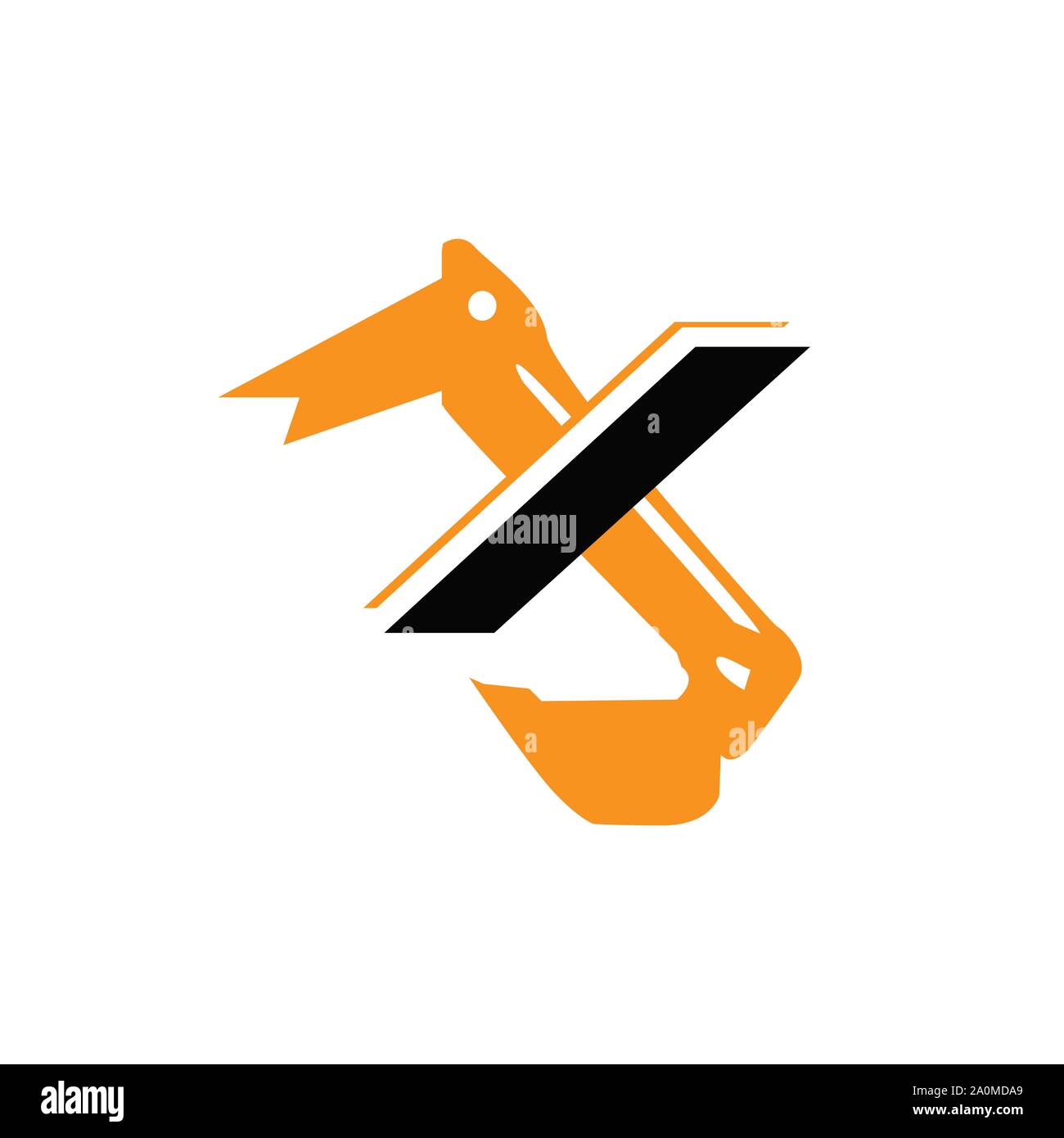 Kreative Baumaschine Buchstabe X Bagger Logo Design Vector Stock Vektor