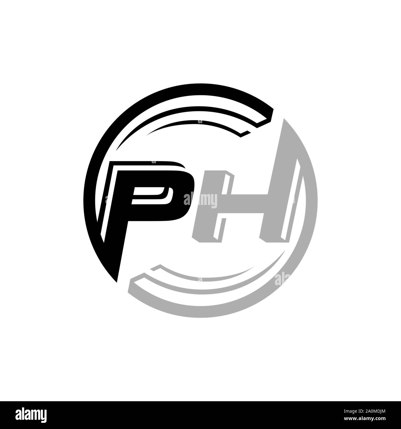 Moderne Fitness abstrakten Menschen schreiben PH-Logo vektor Inspirationen Stock Vektor