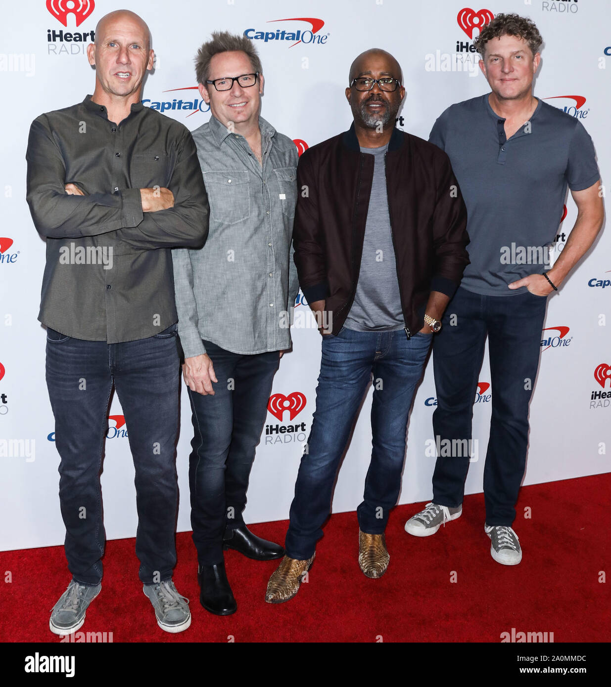 Las Vegas, USA. 20 Sep, 2019. LAS VEGAS, Nevada, USA - 20. SEPTEMBER: Jim Sonefeld, Dekan Felber, Darius Rucker und Mark Bryan von Hootie & The Blowfish Am2019 iHeartRadio Music Festival - Nacht 1 bei der T-Mobile Arena am September 20, 2019 in Las Vegas, Nevada, United States ankommen. (Foto von David Acosta/Image Press Agency) Quelle: Bild Presse Agentur/Alamy leben Nachrichten Stockfoto