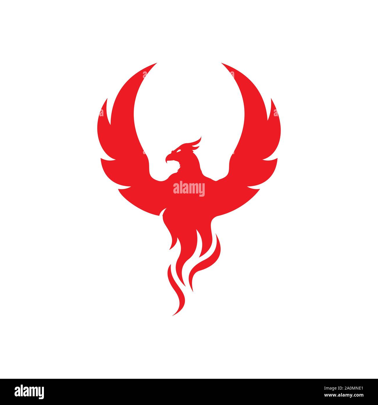 Aufstieg Flügel fangen Feuer Vogel Phönix Logo Design vector Abbildungen Stock Vektor