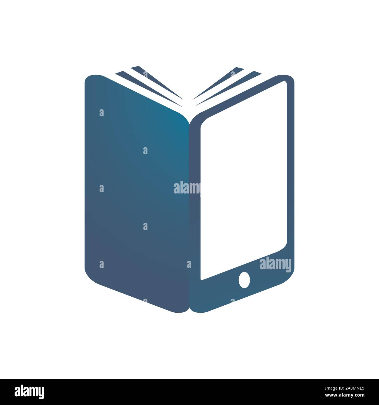 Einfaches ebook Logo Design Vector elektronische Bibliothek Symbol Stock Vektor