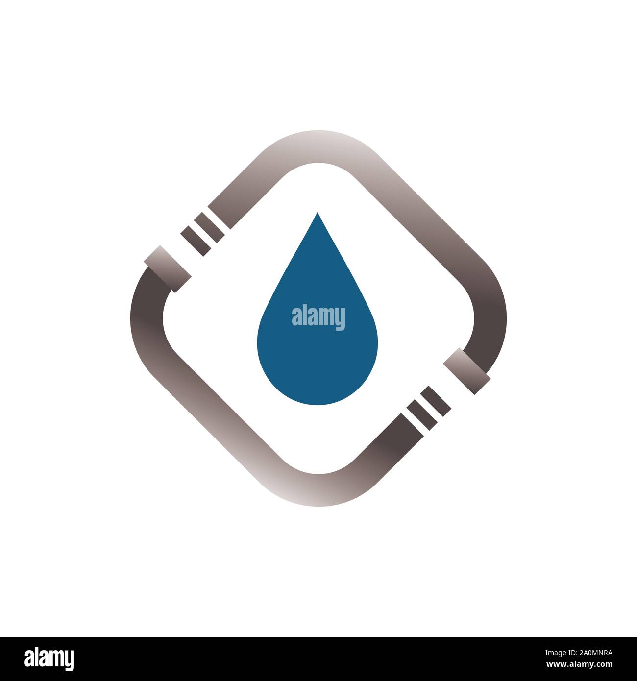 Sanitär Sanitär logo Symbol von Rohr und Tropfen Wasser in weißen Hintergrund Vector Illustration Stock Vektor