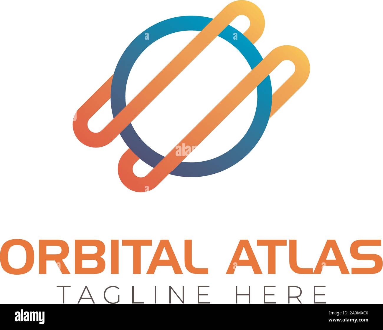 Orbital Atlas und Space Logo Abstract Stock Vektor