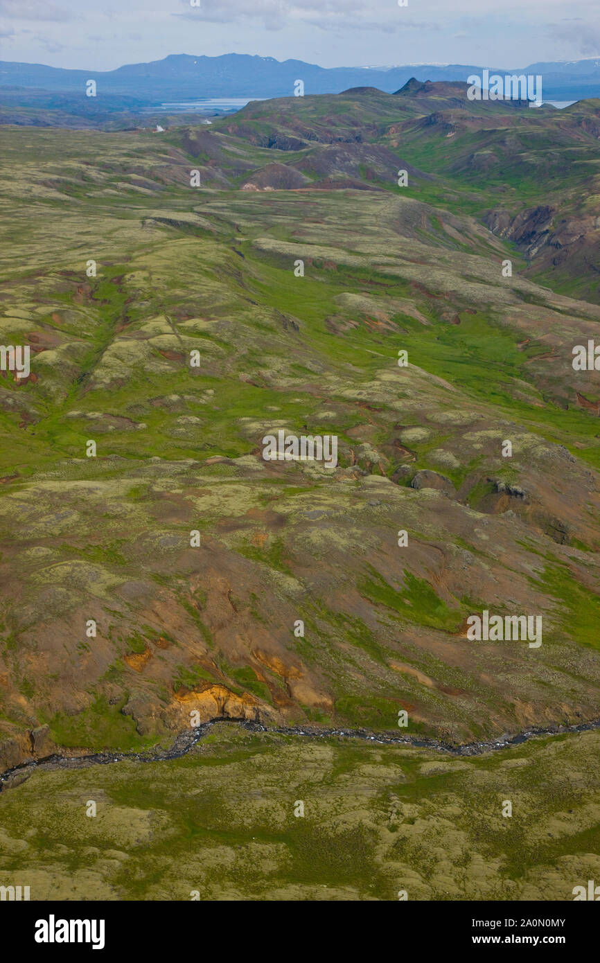 Paisaje volcánico en el centro de Islandia Stockfoto