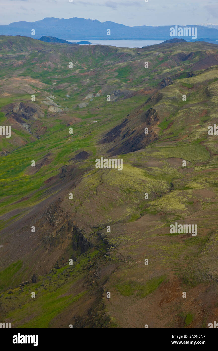 Paisaje volcánico en el centro de Islandia Stockfoto