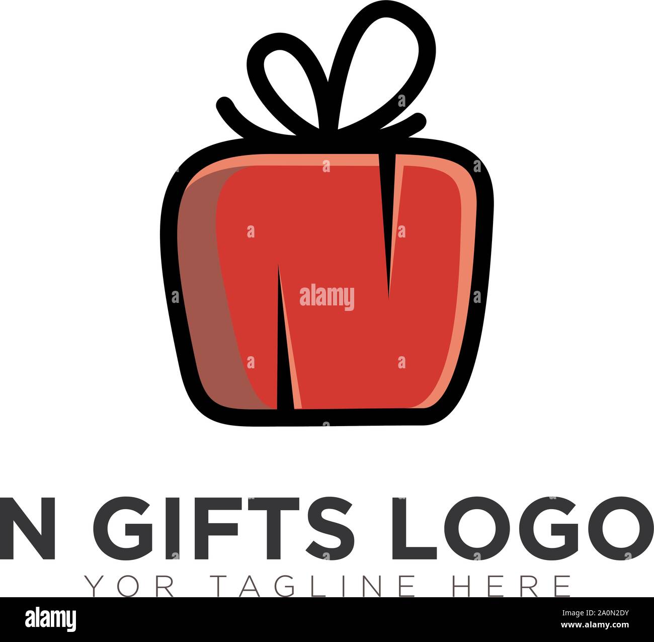 N Geschenke Logo Designs mit Roten erste N Stock Vektor