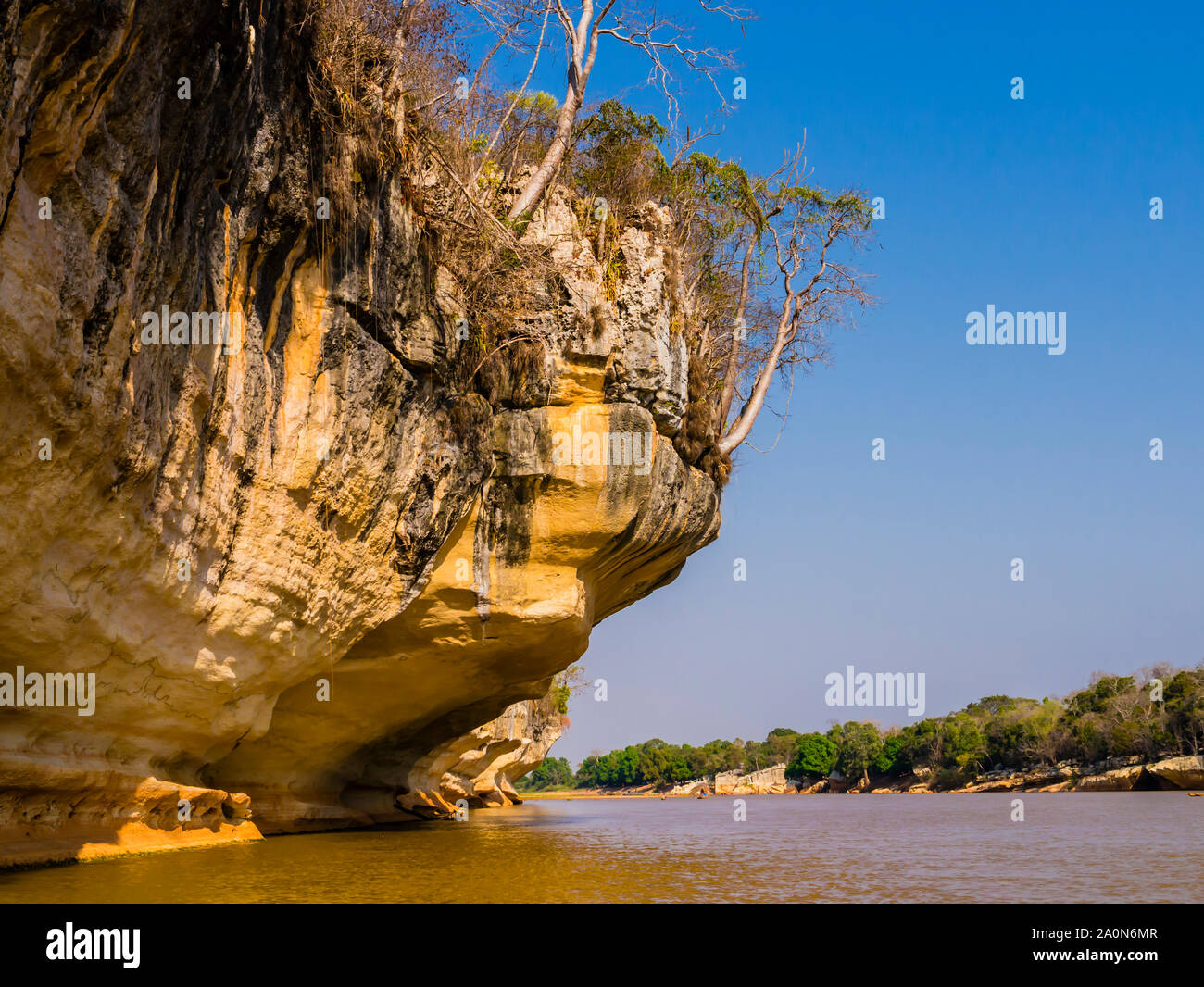 Madagaskar, atemberaubende Manambolo Ufer, Kreuzung Tsingy de Bemaraha strenge Naturschutzgebiet Stockfoto
