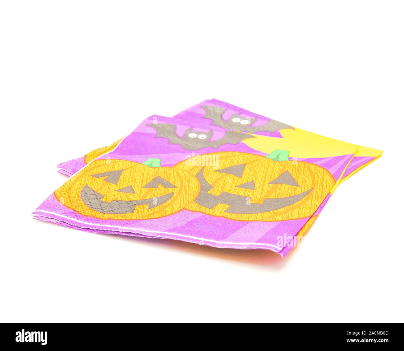 Studio schossen zwei Halloween Servietten isoliert auf weißem Stockfoto