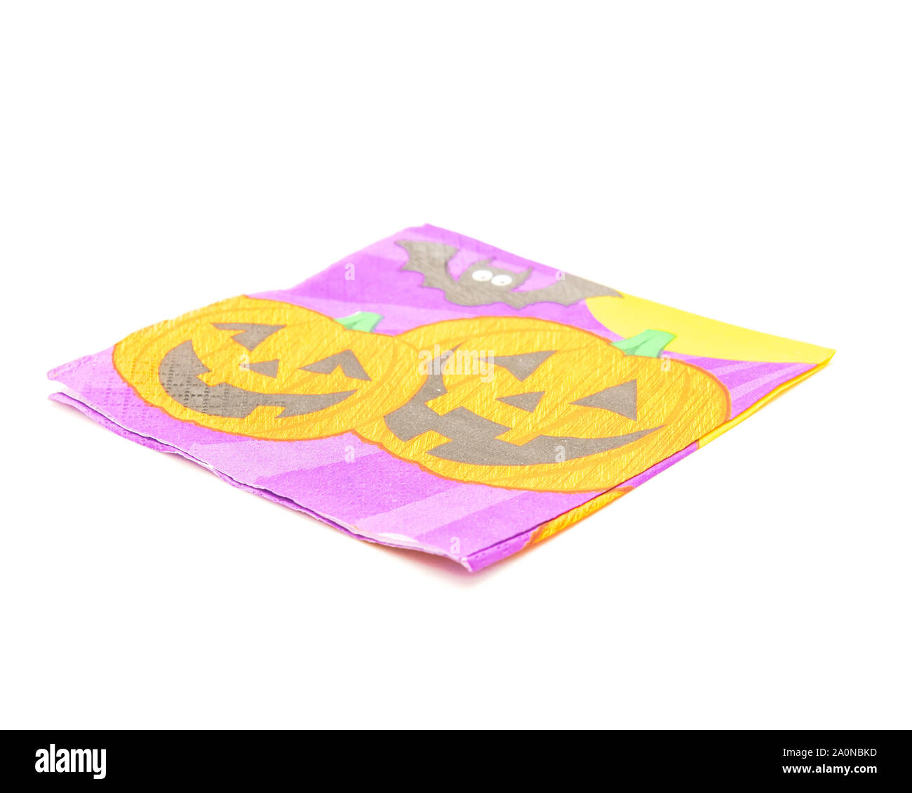 Studio ein Schoß Halloween Serviette isoliert auf weißem Stockfoto