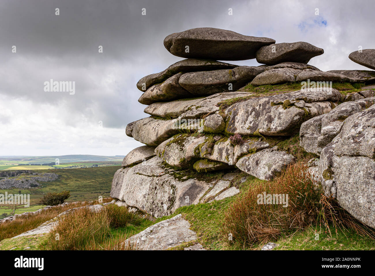 Cheesewring Felsbrocken auf stowes Hill, Bodmin Moor, Cornwall Stockfoto