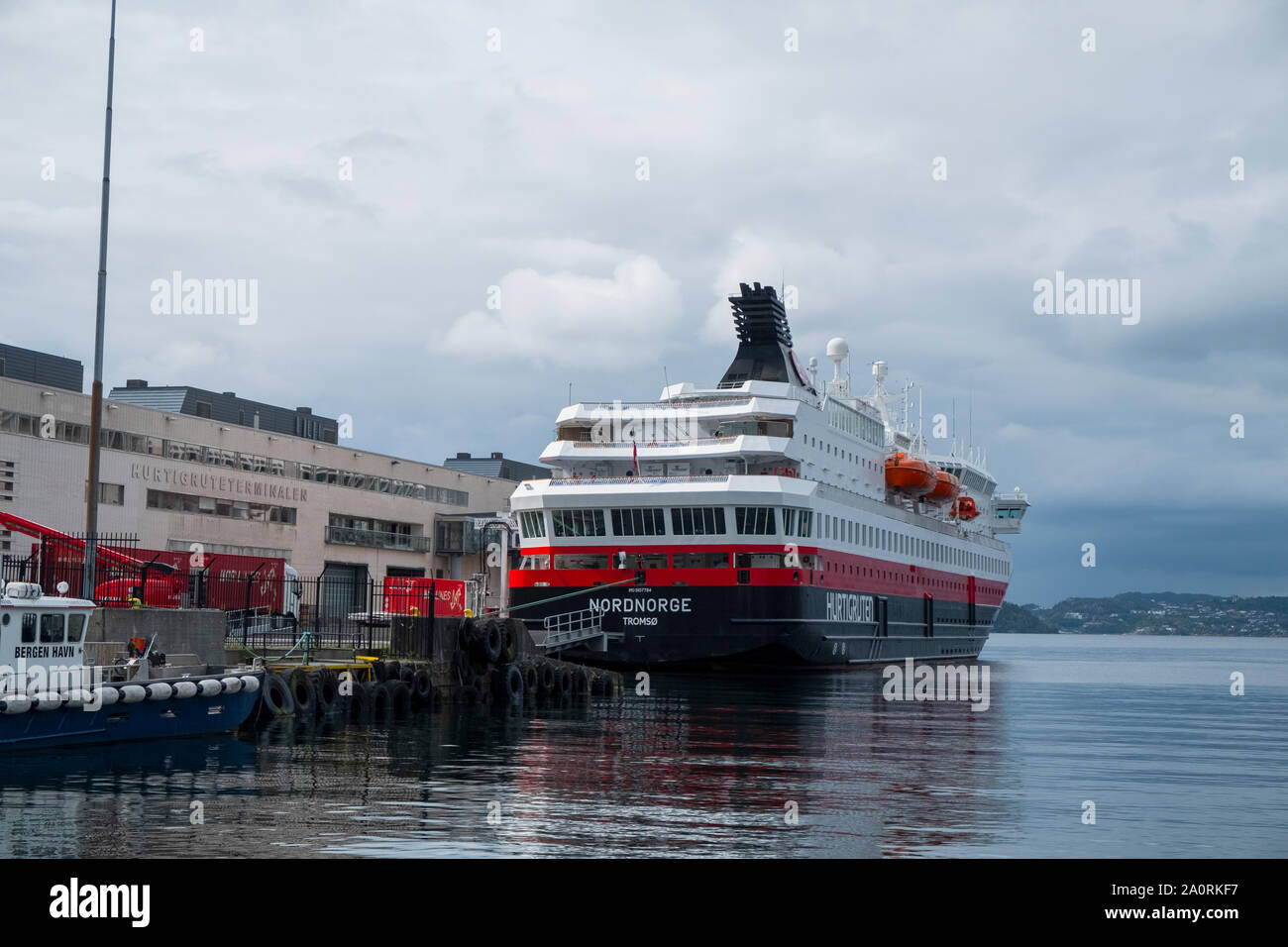 Kreuzfahrtschiff "Nordnorge" im Hafen von Bergen Stockfoto