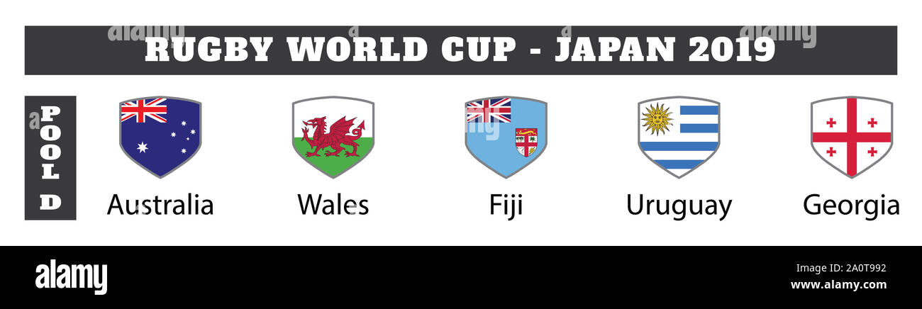 Rugby World Cup - Japan 2019. Pool D Teams Stockfoto