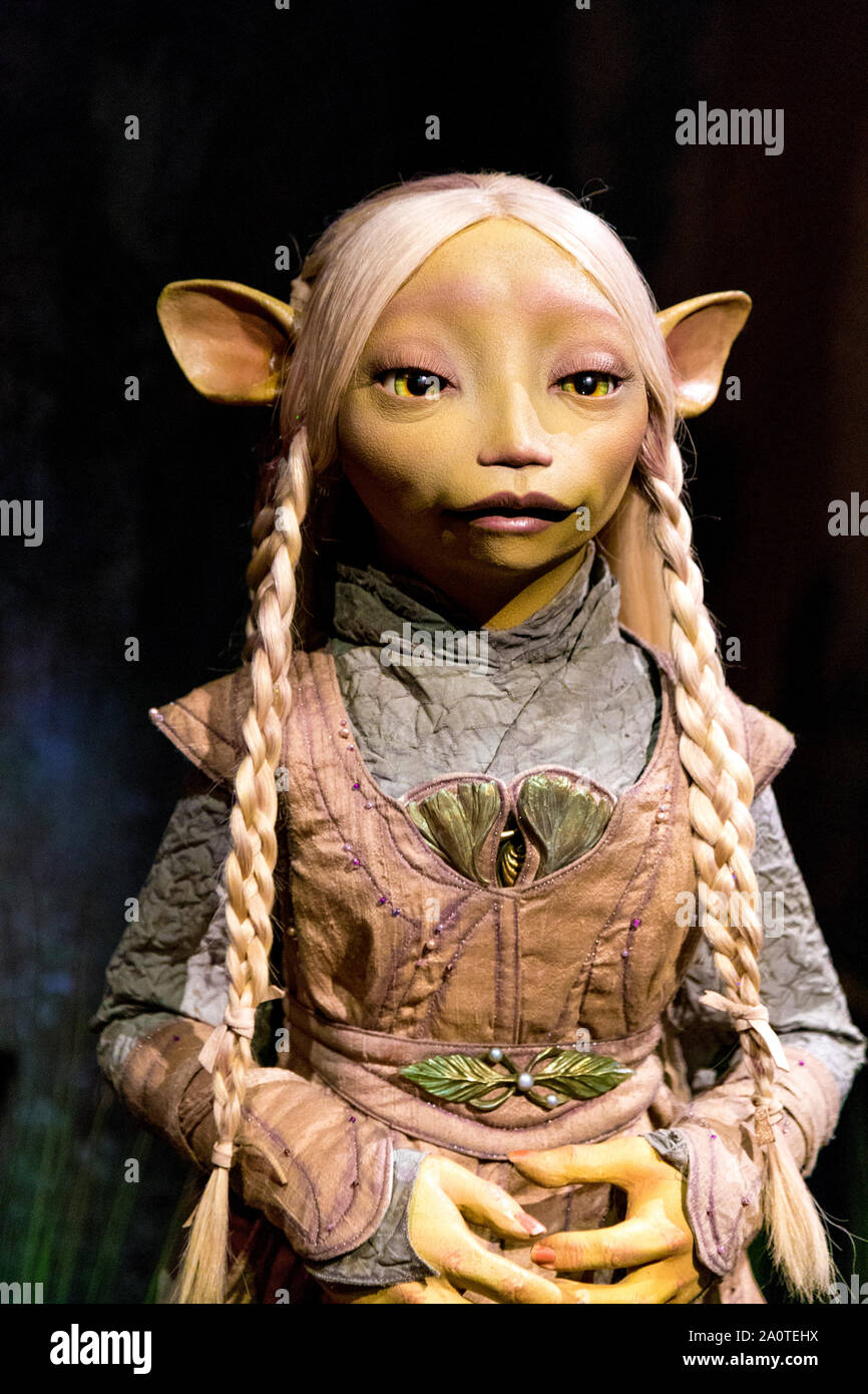 Marionette von brea an der Der dunkle Kristall: Alter der Widerstand Ausstellung am BFI Southbank, London, UK Stockfoto