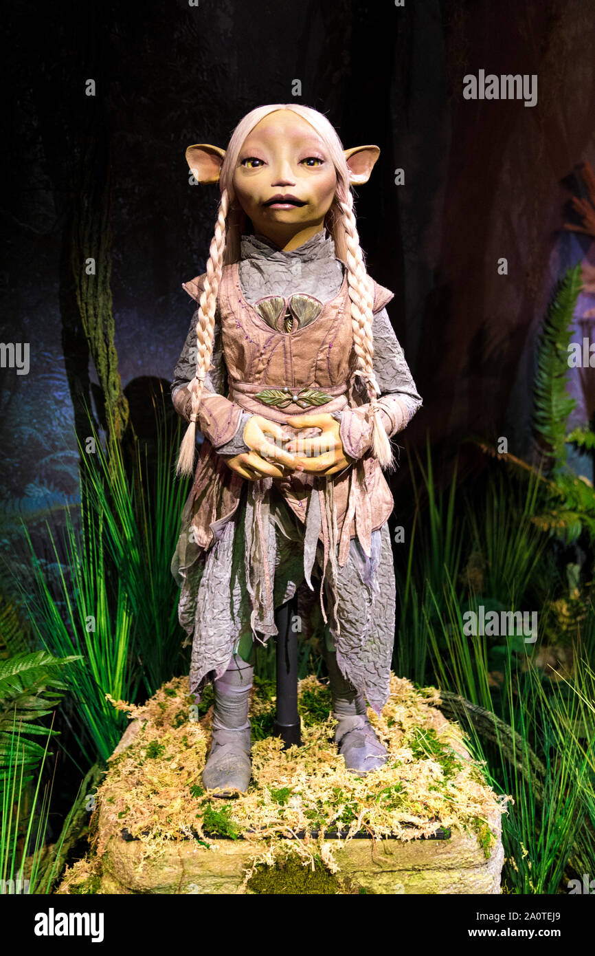 Marionette von brea an der Der dunkle Kristall: Alter der Widerstand Ausstellung am BFI Southbank, London, UK Stockfoto