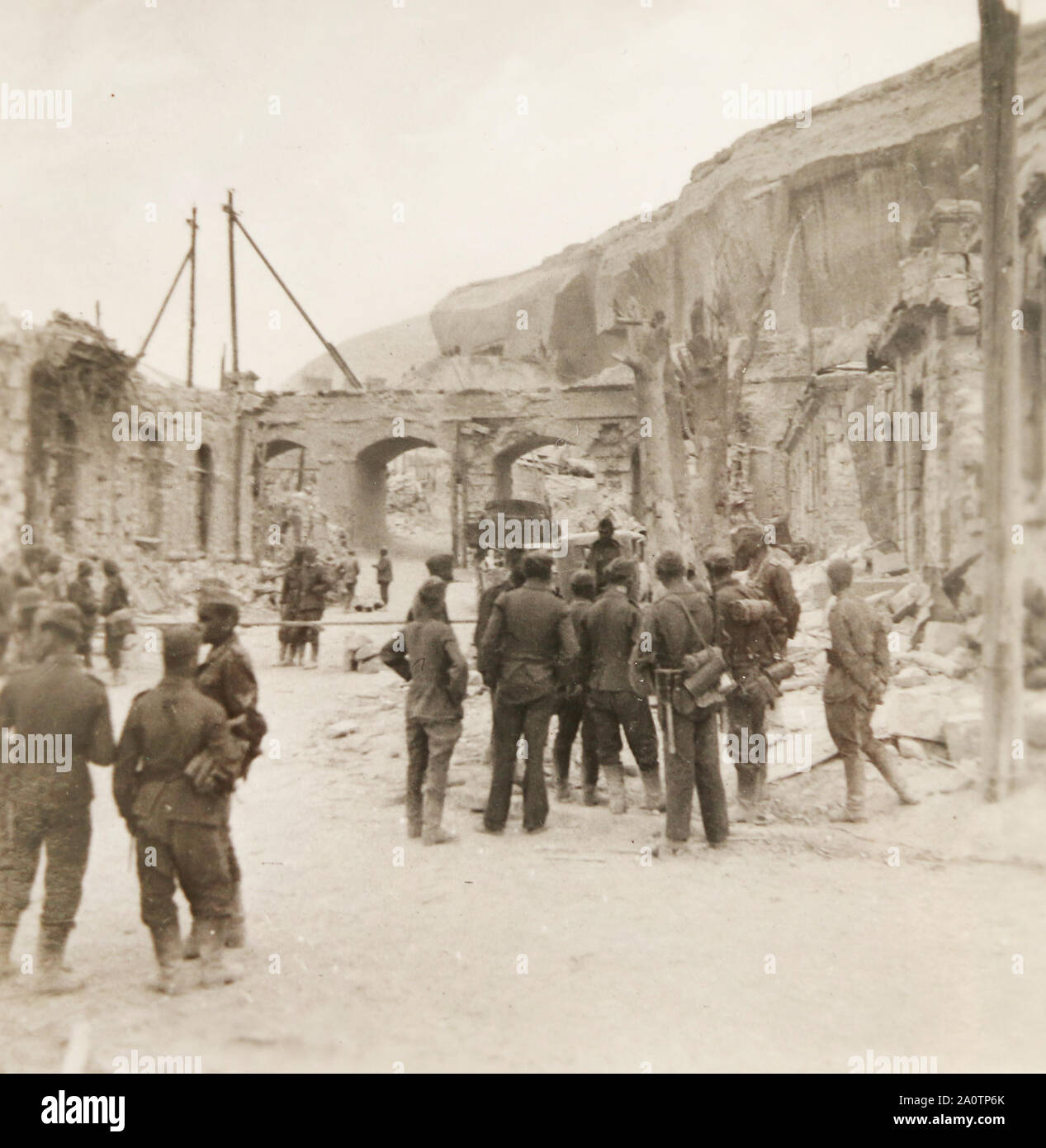 Deutsche Truppen in Inkerman (Krim) im Jahr 1943. Stockfoto