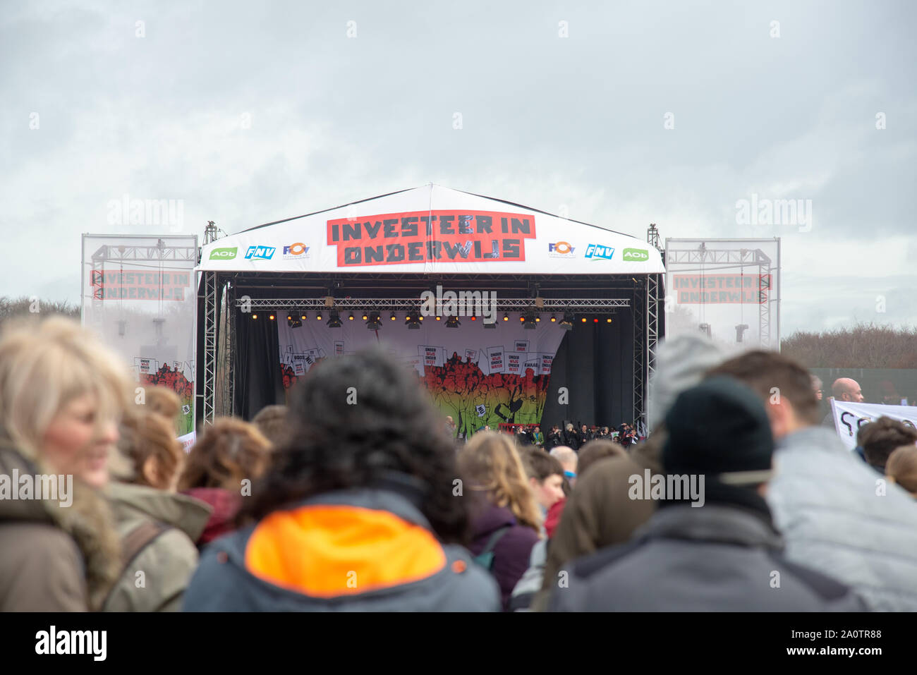 Streik der Lehrer im März 2019 in Den Haag, Holland Stockfoto