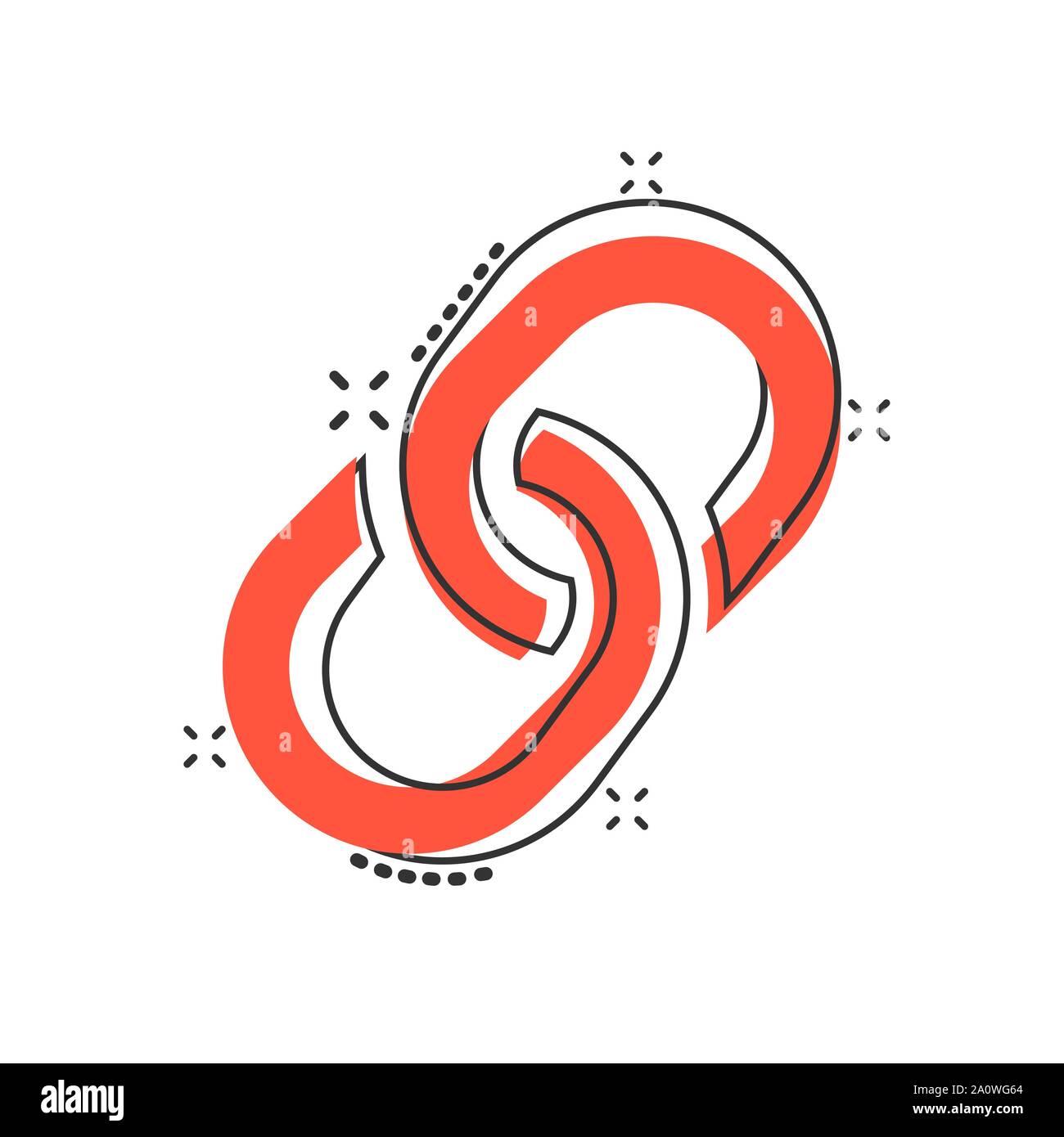 Kette zeichen Symbol im Comicstil. Link vector Cartoon Illustration