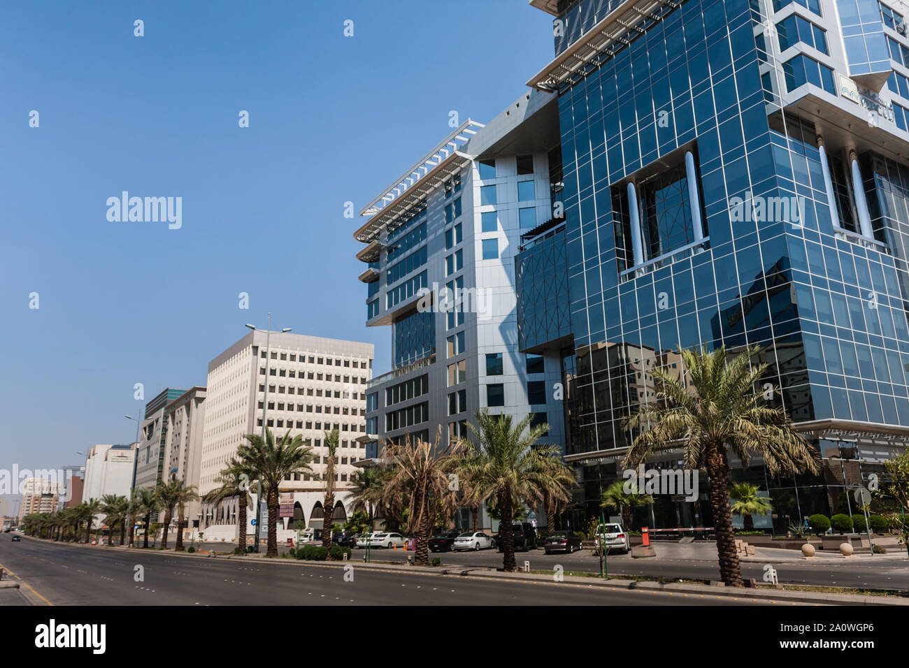 Mittelmeer- und Golfregion kooperativen Versicherung (Medgulf) und der Generaldirektion für Gefängnisse Sitz auf der King Saud Road Riyadh Stockfoto