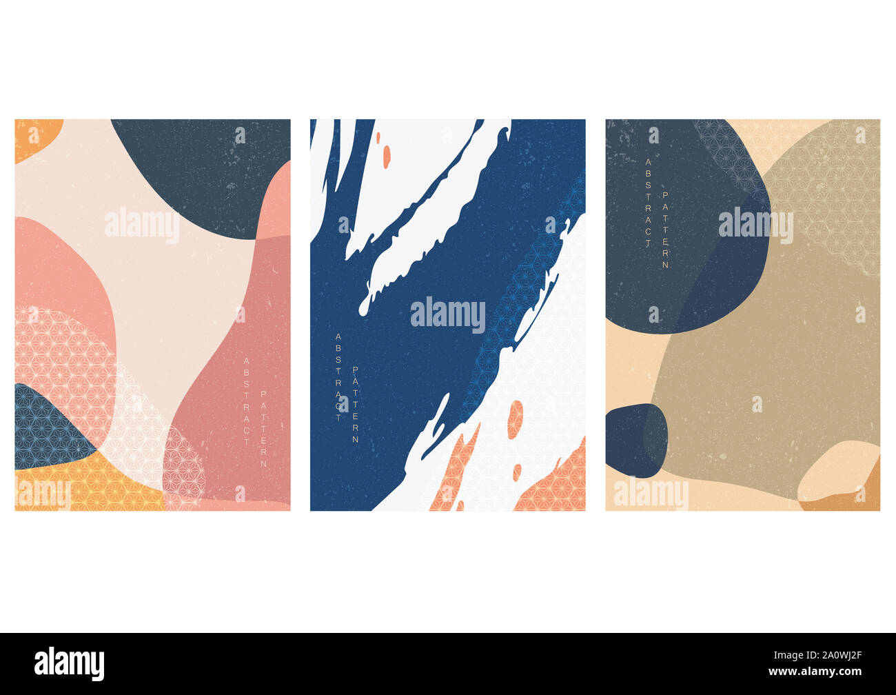 Zusammenfassung Hintergrund mit japanischen Muster Vektor. Geometrische Vorlage mit pinselstrich Elemente. Stockfoto