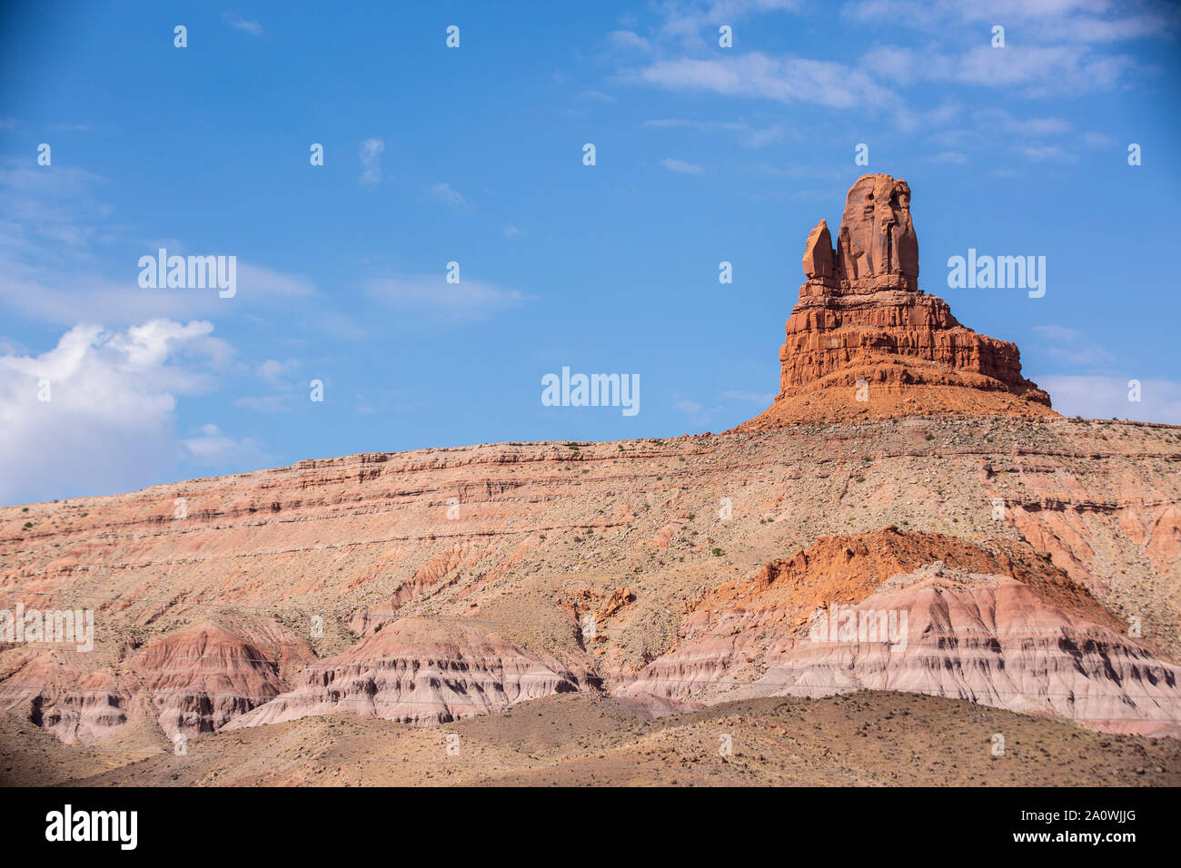 Monument Valley Scenic Drive zum Navajo Monument Valley in Utah. Stockfoto