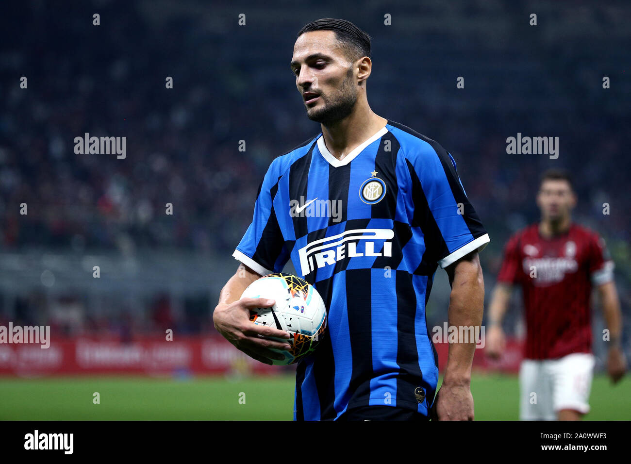 Mailand, Italien. 21.September 2019. Italienische Serie A, AC Mailand vs FC Internazionale. Danilo D'Ambrosio von FC Internazionale während der Serie ein Match zwischen AC Mailand und FC Internazionale. Stockfoto