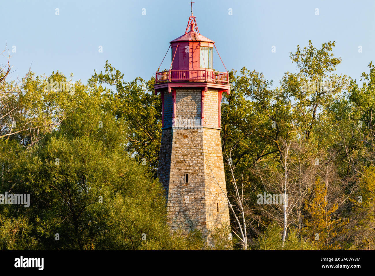 Gibraltar Point Leuchtturm auf die Toronto Islands in Toronto, Kanada. 1808 erbaut, ist die älteste bestehende Light House auf den Großen Seen. Stockfoto