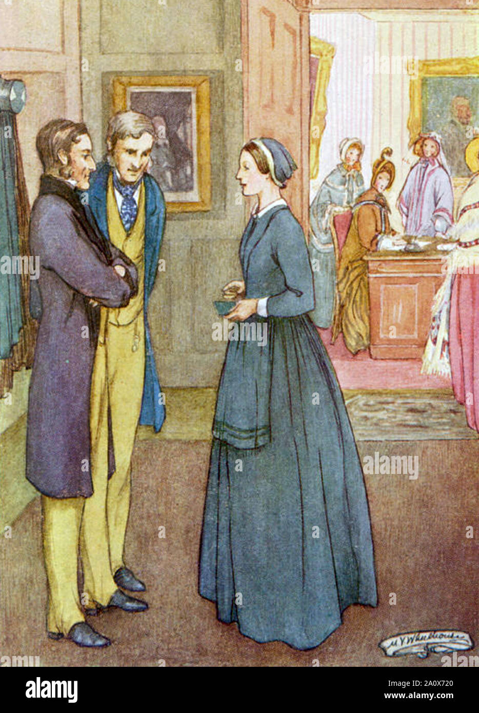 FLORENCE NIGHTINGALE (1820-1910) englische Pionier Krankenschwester mit in die Diskussion mit Ärzten in einem Krankenhaus in einer Harley Street 1920 s Abbildung: Stockfoto