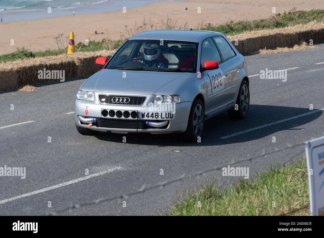 Audi A3 Watergate Bay Geschwindigkeit Hillclimb Sept 2019 Stockfoto