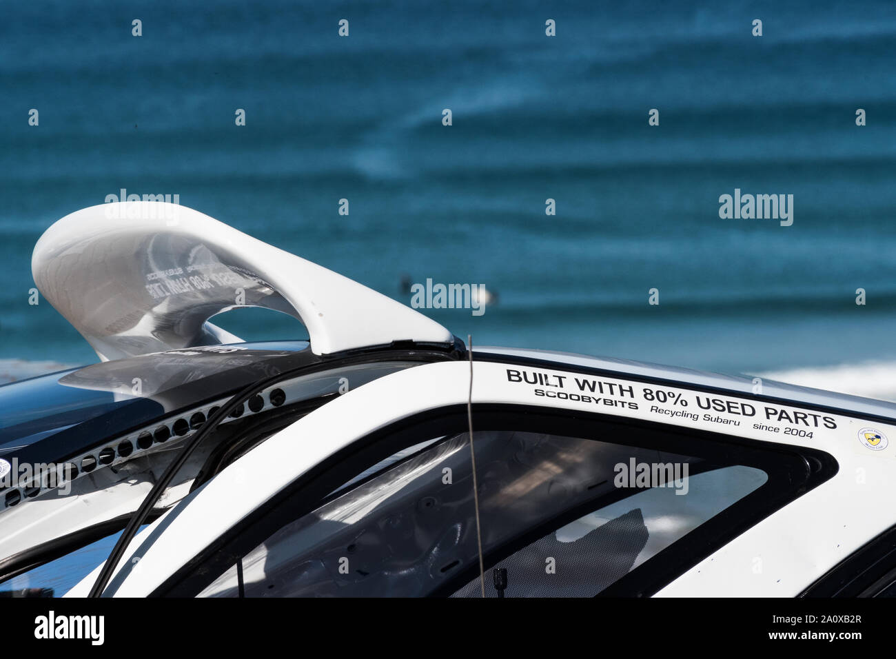 Invertiert Subaru WRX Wagen.... Hybris? Watergate Bay Geschwindigkeit Hillclimb Sept 2019 Stockfoto