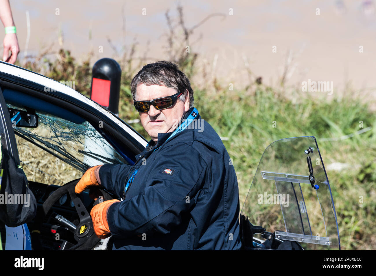 Invertiert Subaru WRX Wagen.... Hybris? Watergate Bay Geschwindigkeit Hillclimb Sept 2019 Stockfoto