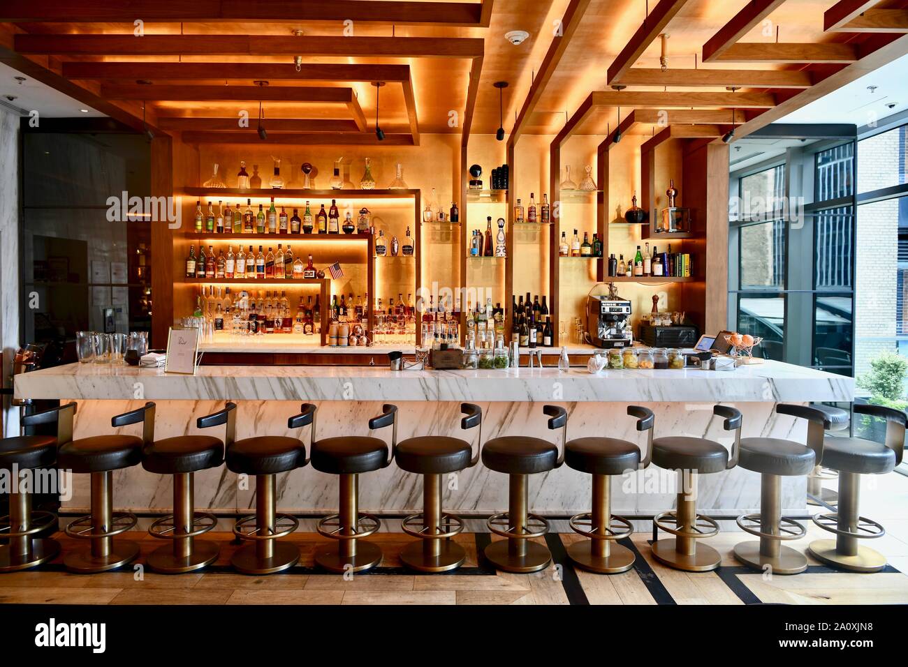 Modernes Hotel Bar in New York City, USA Stockfoto