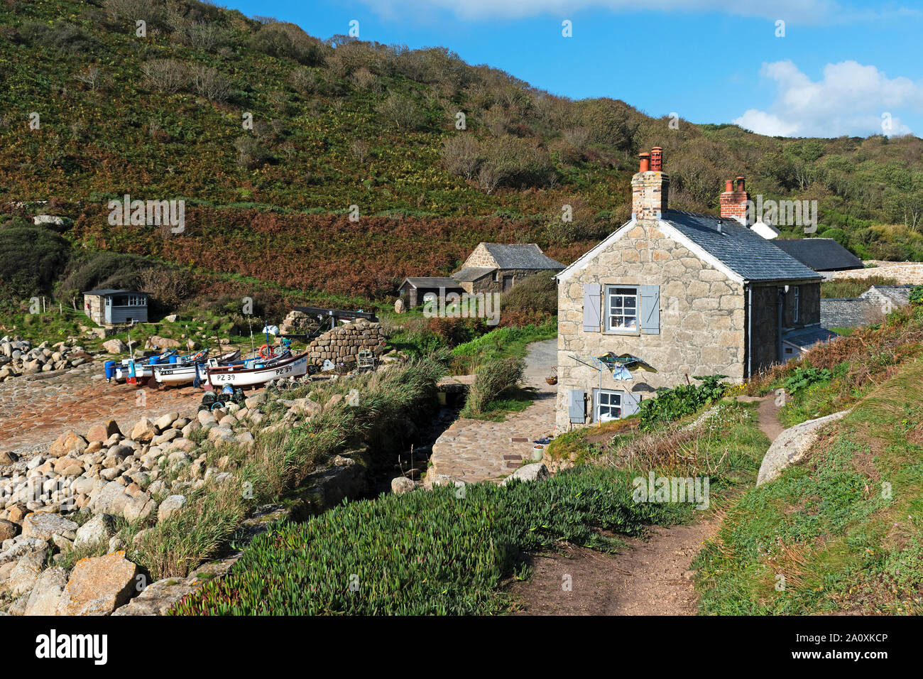 Penberth Cove, Cornwall, England, Großbritannien, Großbritannien. Stockfoto