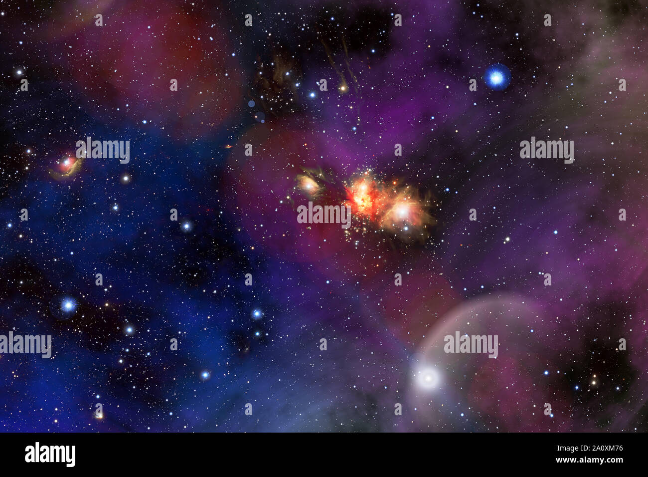 Nebel und Sterne im tiefen Weltraum. Milchstraße und Raum Staub im Universum. Stockfoto