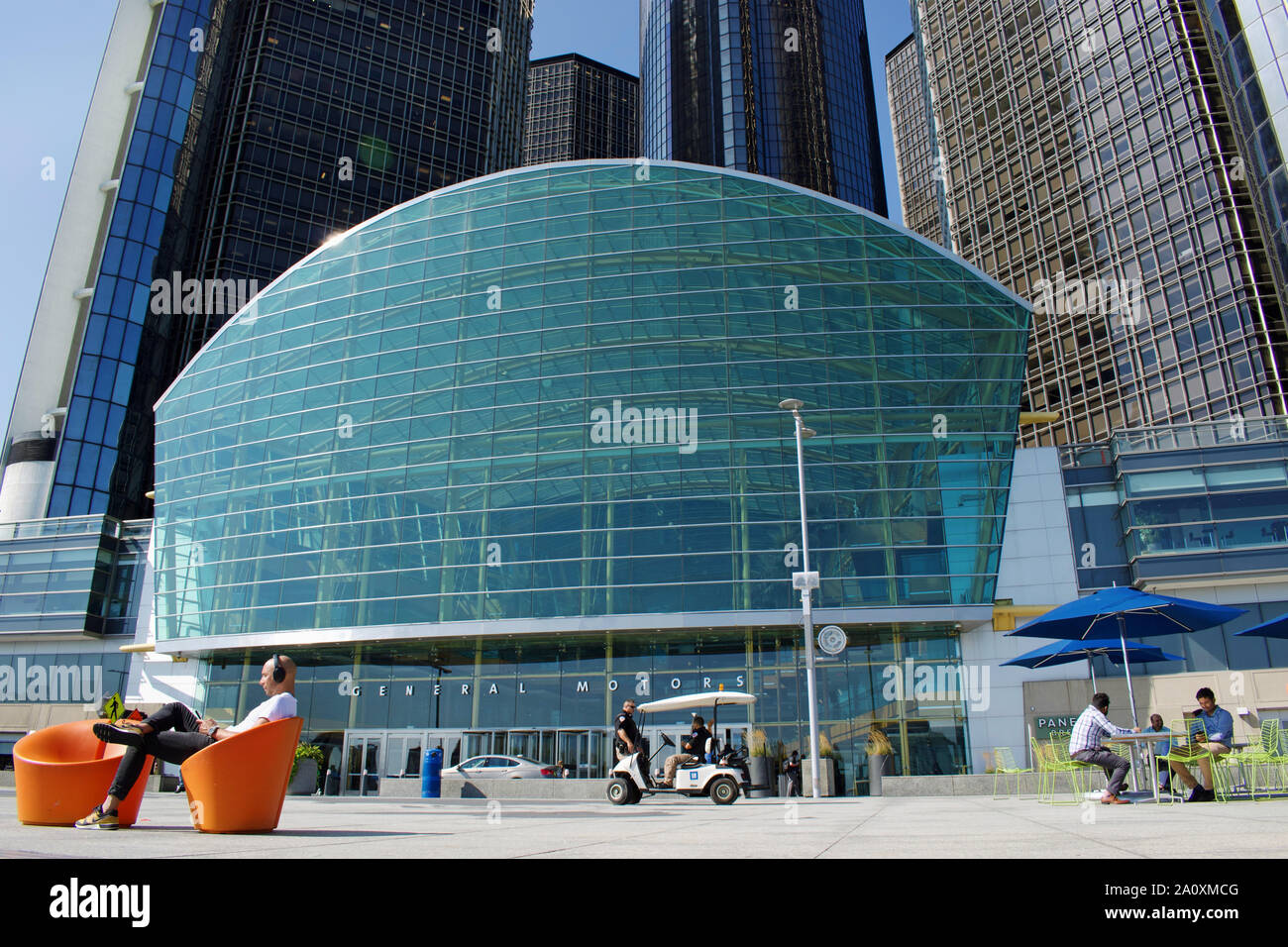 General Motors Hauptsitz in Downtown Detroit, August, 2019 Stockfoto