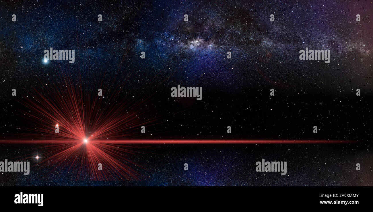 Star Feld raum Hintergrund für die Präsentation der kosmischen Konzept Stockfoto