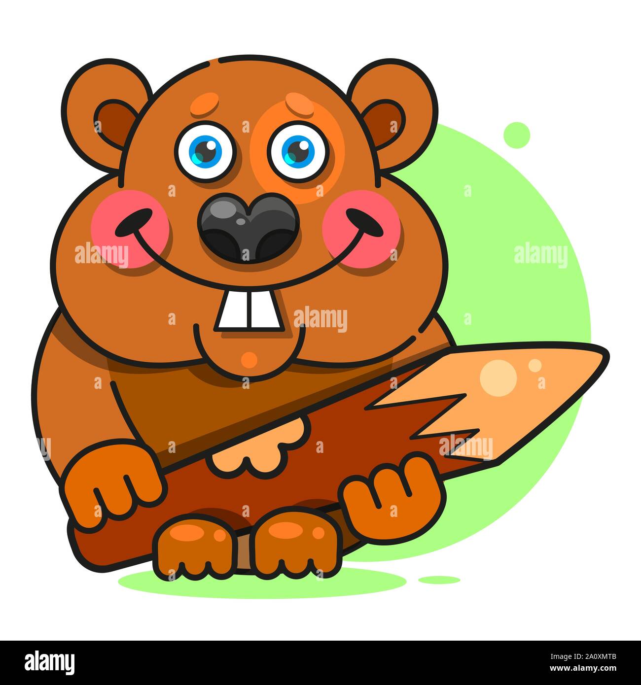 Biber im flachen Stil. Symbol, Logo Illustration. Lächeln Symbol Stock Vektor