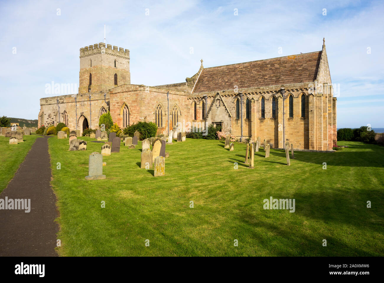 Die Kirche von St Aidan in Bamburgh Northumberland, Großbritannien Stockfoto