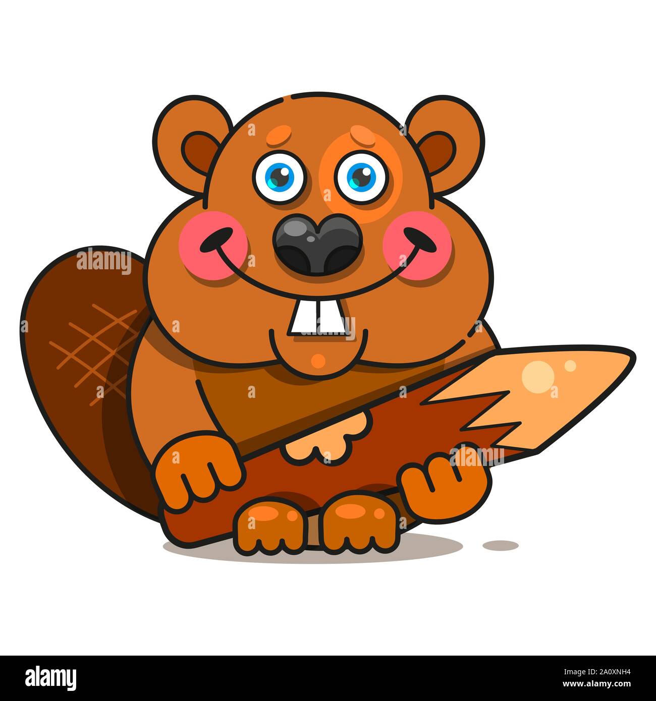 Biber im flachen Stil. Symbol, Logo Illustration. Lächeln Symbol Stock Vektor